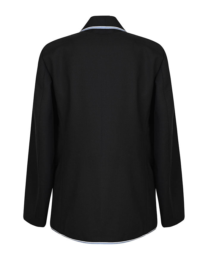 Female Blazer with Braided Edge and Pockets