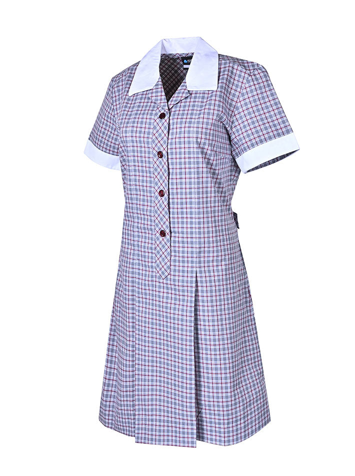 Summer dress with contrast collar and cuff
