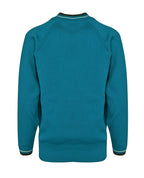 Poly cotton Jumper w Stripe neck & sleeve hem