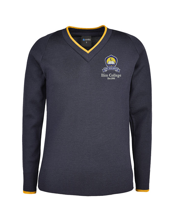 Wool Blend Jumper - Tip Stripe Neck & Cuffs