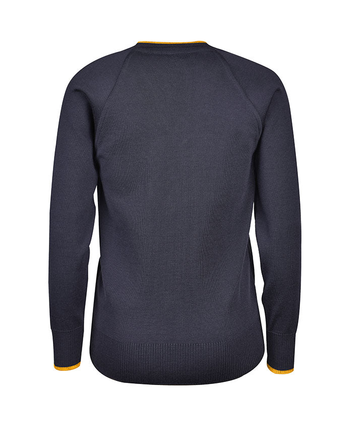 Wool Blend Jumper - Tip Stripe Neck & Cuffs