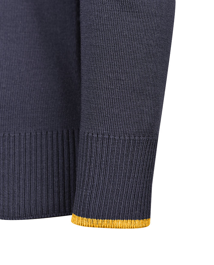 Wool Blend Jumper - Tip Stripe Neck & Cuffs