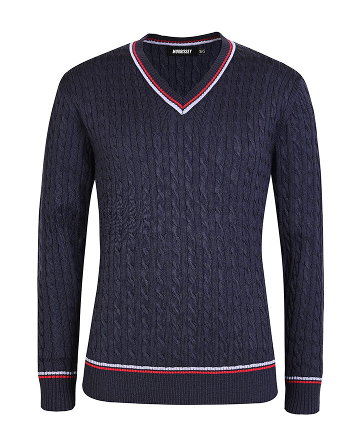 MOR Wool Blend Textured V Neck Jumper