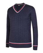 MOR Wool Blend Textured V Neck Jumper