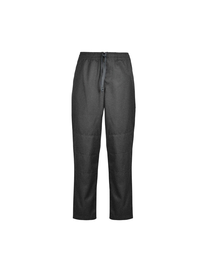 Stretch Gab Elastic Waist Pants - Double Knee