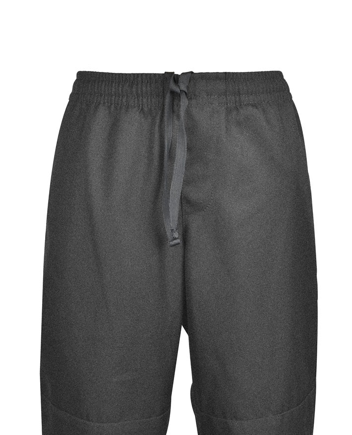 Stretch Gab Elastic Waist Pants - Double Knee