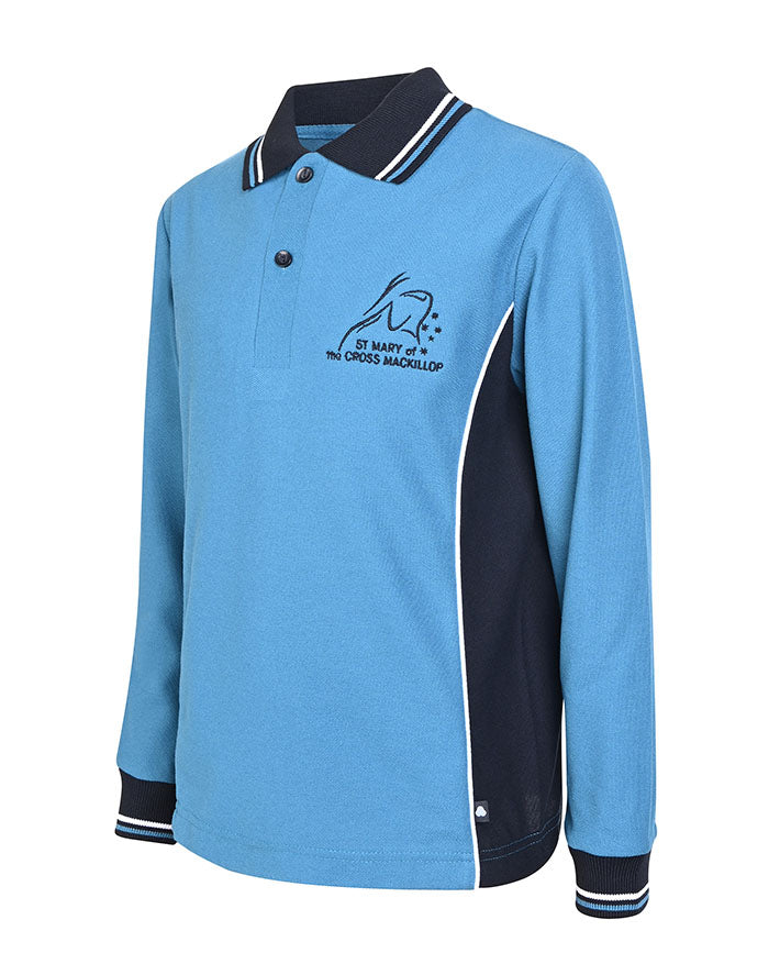 LS Polo with stripe collar and cuff
