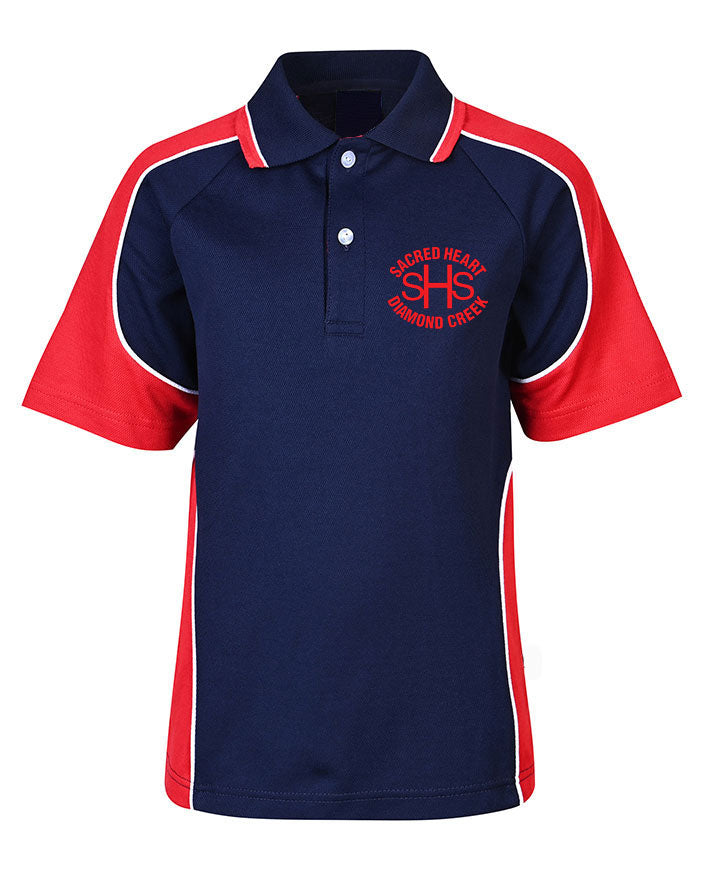 S/S Raglan polo with contrast panels