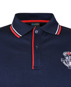 CB Mesh LS Polo w Striped Collar & Piped_Placket