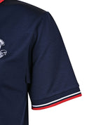 CB Mesh SS Polo w Striped Collar & Piped_Placket