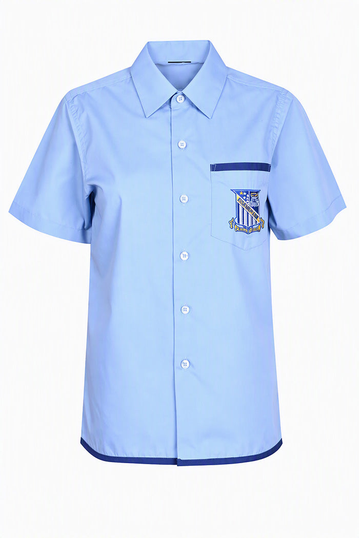 Shirt - Junior Short Sleeve Buttoned (Blue)