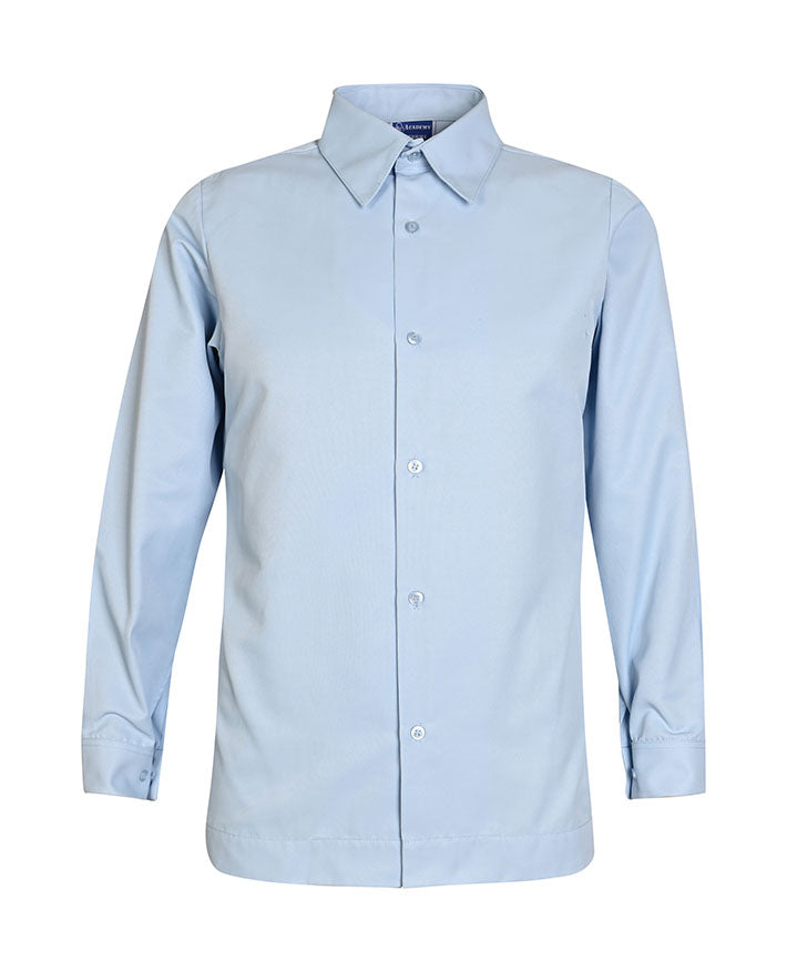 L/S Jacquard Blouse - Curved Hem