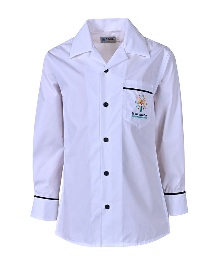 LS Open neck shirt with contrast piping