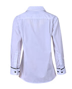 LS Open neck shirt with contrast piping