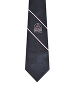 Double stripe tie with logo