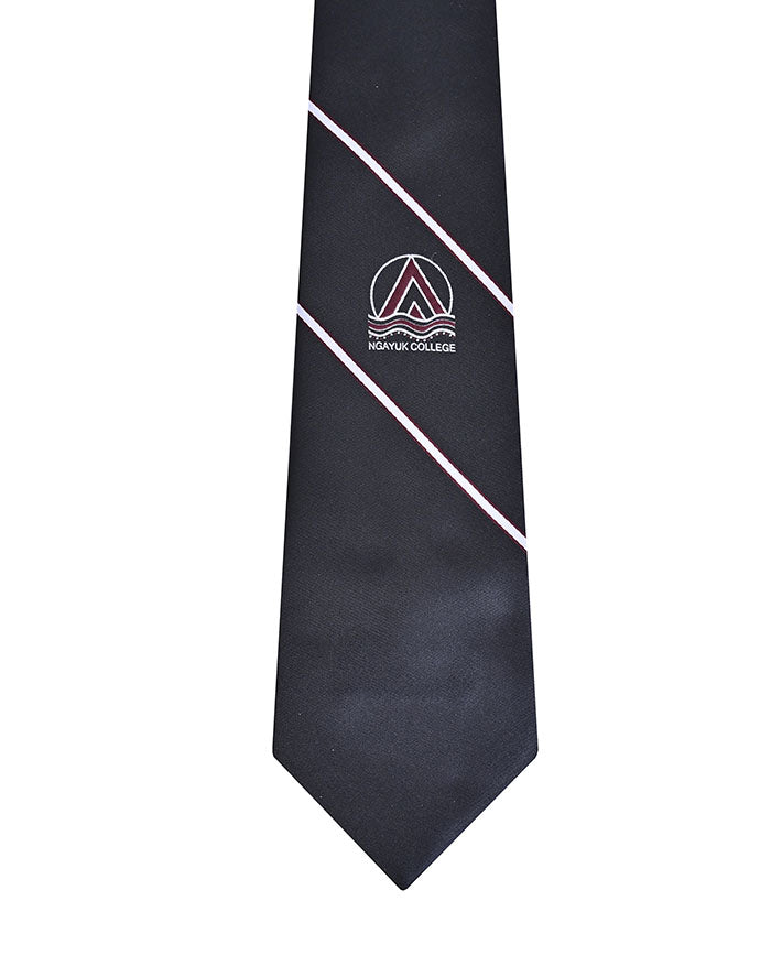 Double stripe tie with logo