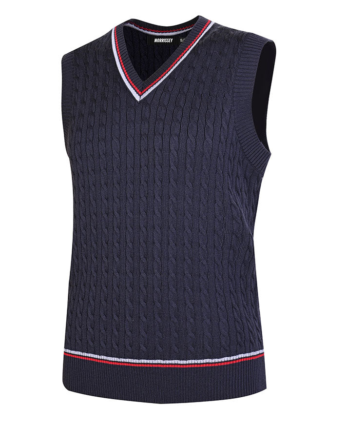 MORRISSEY Wool Blend Textured V Neck Vest