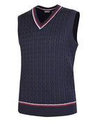 MORRISSEY Wool Blend Textured V Neck Vest