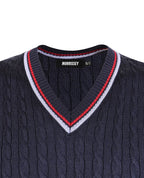 MORRISSEY Wool Blend Textured V Neck Vest
