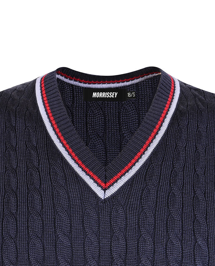 MORRISSEY Wool Blend Textured V Neck Vest