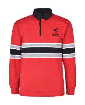 Rugby Jumper-Cont Sleeve, Vertical Stripes