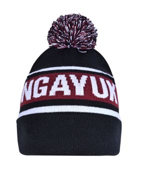 Circular Custom Jacquard Beanie with Pom Pom