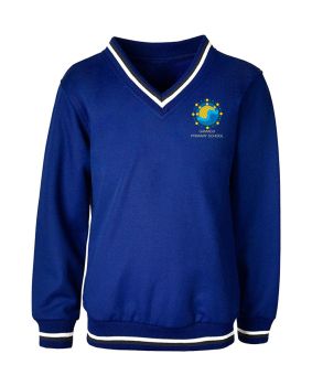 V-Neck Tracksuiting Windcheater - Stripe Rib