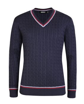 MOR Wool Blend Textured V Neck Jumper