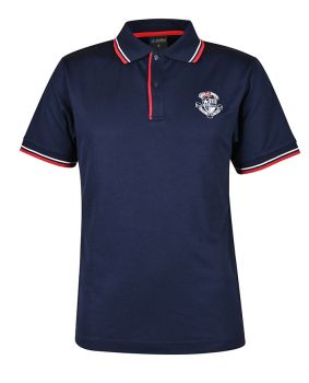 CB Mesh SS Polo w Striped Collar & Piped_Placket