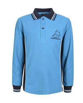 LS Polo with stripe collar and cuff