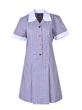 Summer dress with contrast collar and cuff