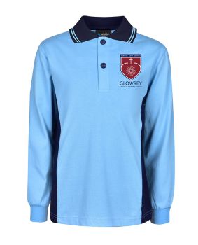 L/S Pique Polo-Contrast Panels, Stripe Collar