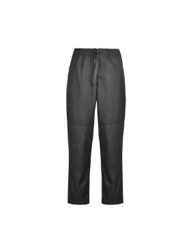 Stretch Gab Elastic Waist Pants - Double Knee